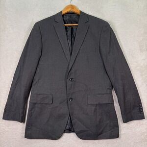 Carlo Lusso Blazer Jacket Mens 40R Charcoal Gray Microtech Performance Coat EUC